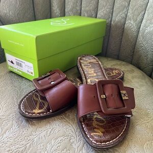 Sam Edelman Brown Leather Slides